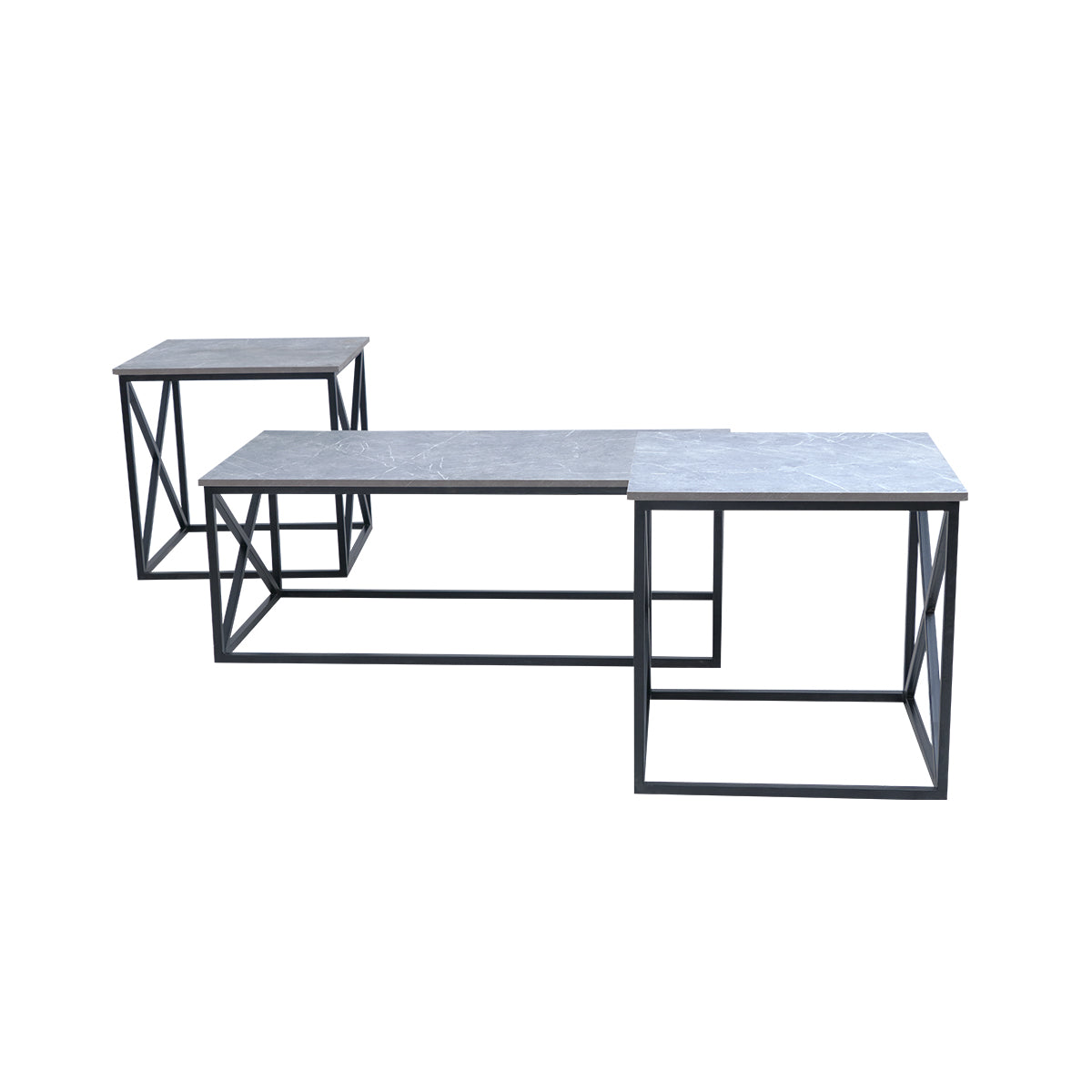 Modern Geometric Gray Marble top Center Table Proffice furniture