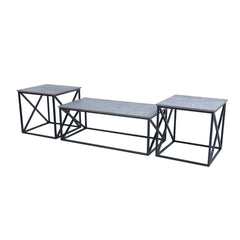 Modern Geometric Gray Marble top Center Table Proffice furniture