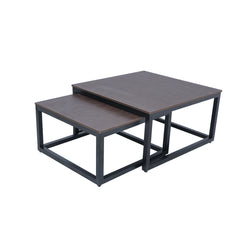 Industrial Dark Wood Metal Table Set Proffice furniture