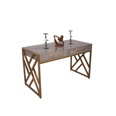 Marble Top Study Desk with Gold Frame Proffice furniture