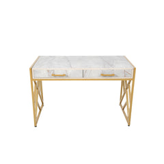 Marble Top Study Desk with Gold Frame Proffice furniture