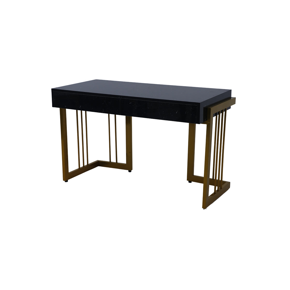 Study Desk Sleek Marble Desk with Gold Frame Proffice furniture