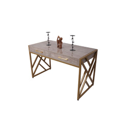 Marble Top Study Desk with Gold Frame Proffice furniture
