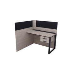 Industrial Desk with Partition and Storage Light Wood Proffice furniture